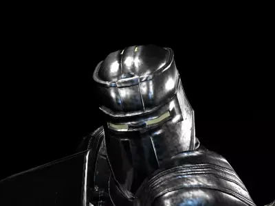 Animated paladin in Blender Low-poly 3D model