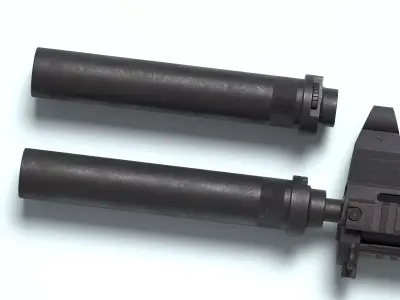 HK UMP 45 QD Suppressor Low-poly 3D model