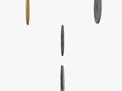 Gold coin with ancient symbols Low-poly 3D model