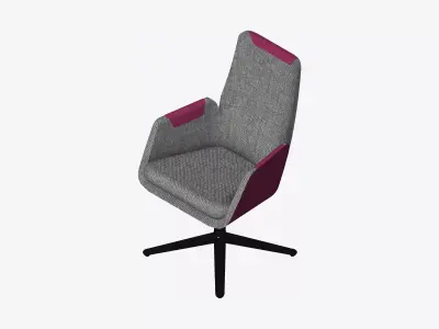 Furniture - Chair - Contemporary - High - Swivel - Star Glides Low-poly 3D model