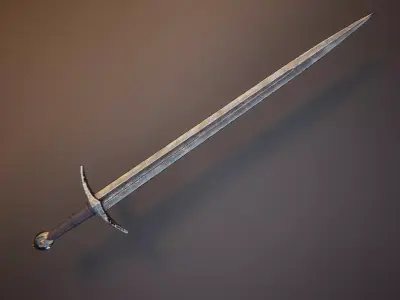 Medieval Sword Low-poly 3D model