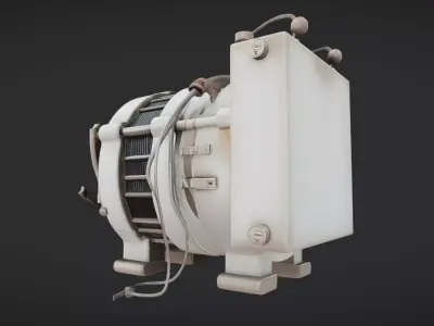 industrial electric motor with exposed wires 3D model