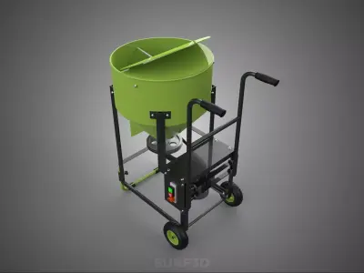 MOBILE BUCKET VERTICAL HELICAL AUGER SCREW MIXER BLENDER GRINDER 3D model