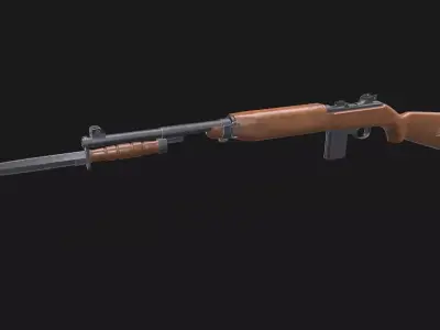 M1 Carbine Low-poly PBR Low-poly 3D model