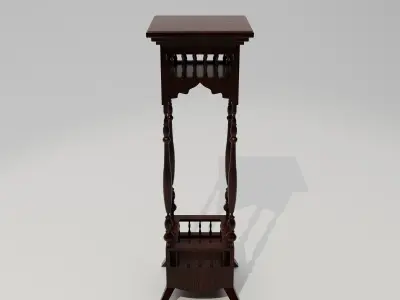 Antique Wooden Side Showpiece Stand 3D model