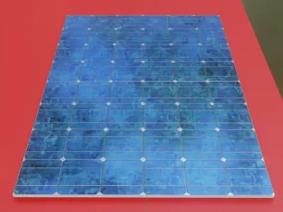 Simple Solar Roof Module 8x6 Low-poly 3D model