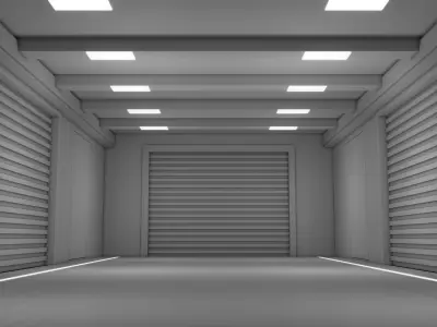 Empty industrial space 3D model