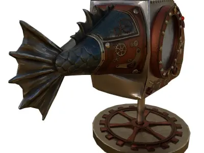 Fish Steampunk PBR low poly Low-poly 3D model
