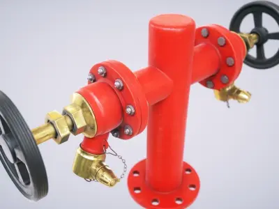 Fire Hydrant Double 3D model