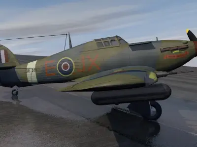 Hawker Hurricane Mk-2c Night Fighter 3D model