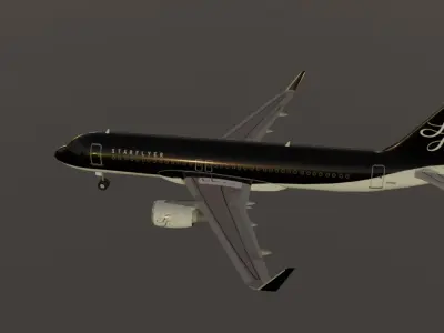 Starflyer airbus a320-214 low poly 3D model Low-poly 3D model