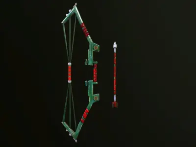 Metal Bow and Arrow Free low-poly 3D model