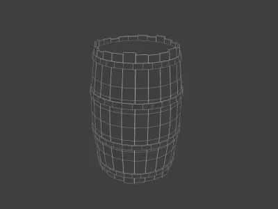 Wooden Barrel Game Asset Free low-poly 3D model