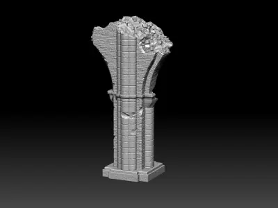 Ancient Cathedral Ruins High Poly 3D model