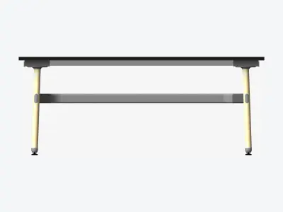 Desk - Timberline - Workstation - Dbl - Side - 2 - Person - Low Low-poly 3D model