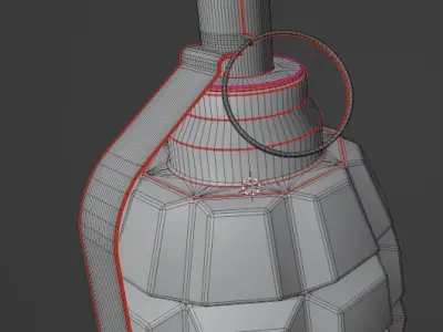 Stone grenade Low-poly 3D model
