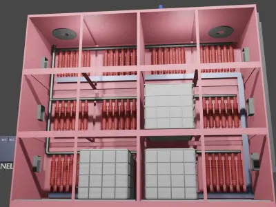 chemical melting chamber Low-poly 3D model