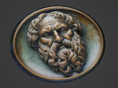 Socrates Medallion 3D print model buy