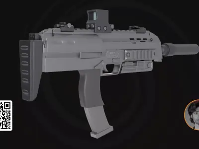 3D Model HK MP7 -- Elite Tactical Defense Weapon 3D model