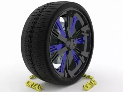 ORTAS CAR WHEEL RIM 118 GAME READY WHEEL RIM TIRE 3D model