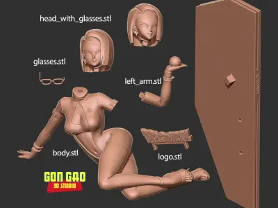 Android 18 - Poker girl part 2 3D print model
