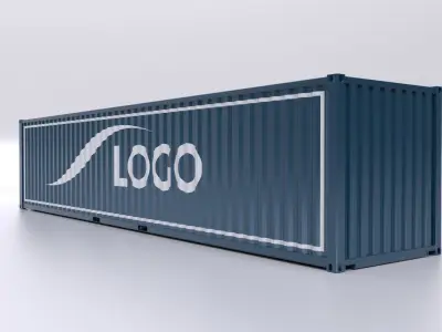Standart Shipping Container 40ft Rigged 3D model