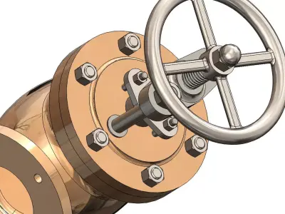 Industrial Glob Valve 3D model