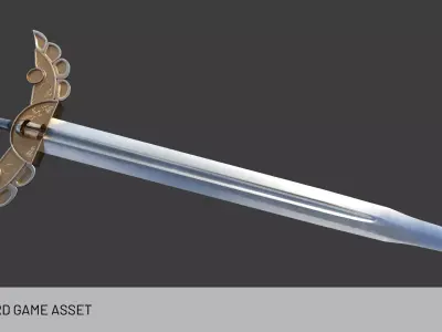 Longsword Game Asset  Free low-poly 3D model