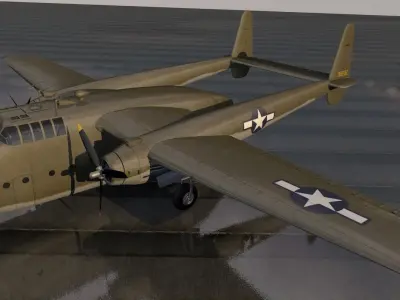 Fairchild C-82 Packet 3D model