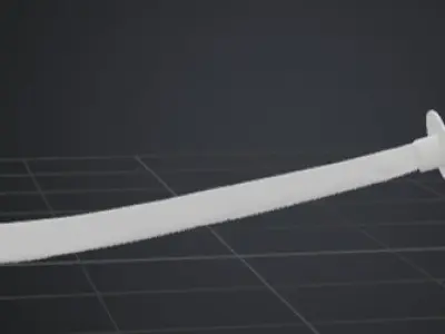 katana floral Low-poly 3D model