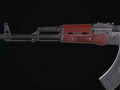 AKM74 ak - rifle Low-poly 3D model