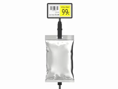 Store Merchandise Clip Hangers with Label Holder 3D model