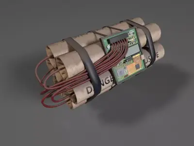 Remote Dynamite Low-poly 3D model