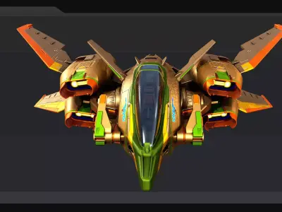 ORZAN - Fighter Low-poly 3D model