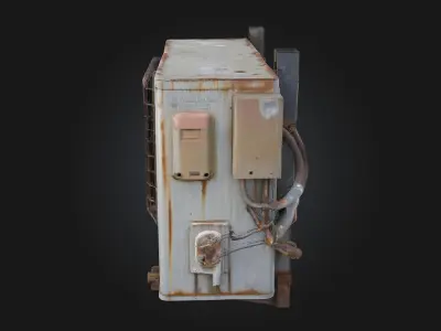 Rusty Air Conditioner Unit  Weathered and Realistic Industrial  3D model
