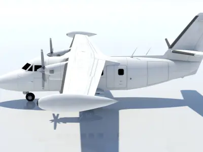 Let 410 Turbolet Static blank Low-poly 3D model