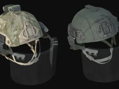 MILITARY Game Ready Ballistic Visor Low-poly 3D model