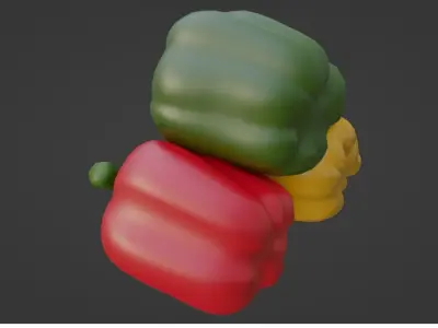 Cartoon Bell Peppers 3D model