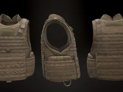 Improved Modular Tactical Vest Low-poly 3D model