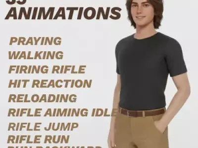 Ultimate Man Pack with 35 Animations Low-poly 3D model