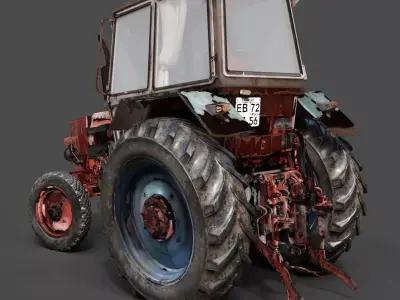 Classic Agricultural Tractor - Detailed Retro Farm Vehicle 3D model