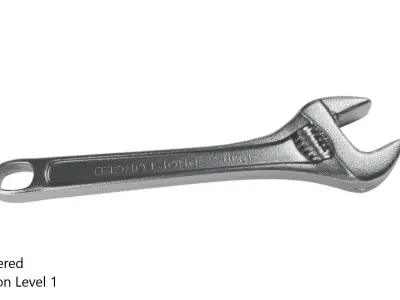 Crescent Wrench Low-poly 3D model