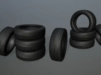 Tire 2 tyres pack Low-poly 3D model