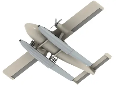Seaplane 3D model 4