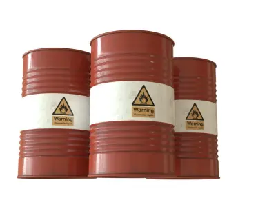 New Oil Barrel Low-poly 3D model