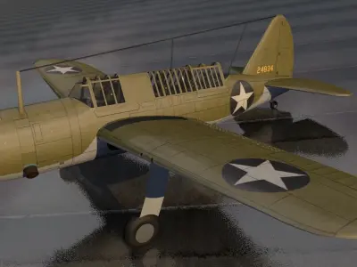 Brewster SB2A Buccaneer 3D model