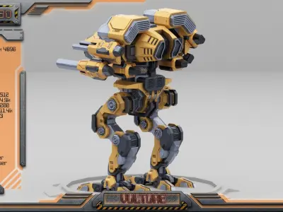 Vulture BattleMech Low-poly 3D model