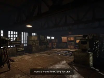 Modular Industrial Building for UE4 and Unity 3D Model Pack
