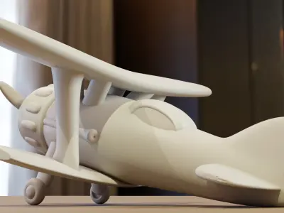 World War Biplane 3D print model