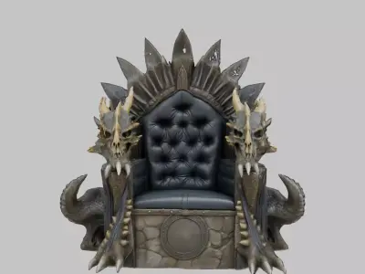 Dragon Skull Throne Low-poly 3D model